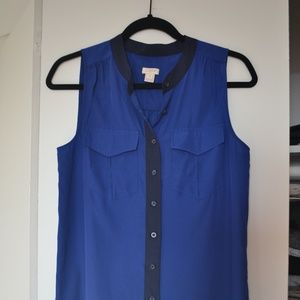 J. Crew Cobalt Blue Sleeveless Tank Blouse
